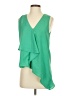 H&M 100% Polyester Green Sleeveless Blouse Size 4 - photo 1