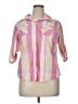 Croft & Barrow 100% Cotton Color Block Pink 3/4 Sleeve Button-Down Shirt Size XL - photo 1