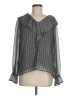 Ann Taylor LOFT 100% Polyester Gray Long Sleeve Blouse Size M - photo 1