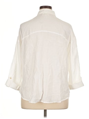 Flower & Feather 3/4 Sleeve Button-Down Shirt (view 2)