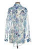 Lavender Brown 100% Polyester Paisley Blue 3/4 Sleeve Blouse Size S - photo 2