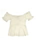 C. Luce Ivory Short Sleeve Blouse Size S - photo 2