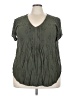 Torrid 100% Rayon Green Short Sleeve Blouse Size 3X Plus (3) - photo 1