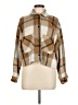 For The Republic 100% Polyester Plaid Brown Jacket Size M - photo 1