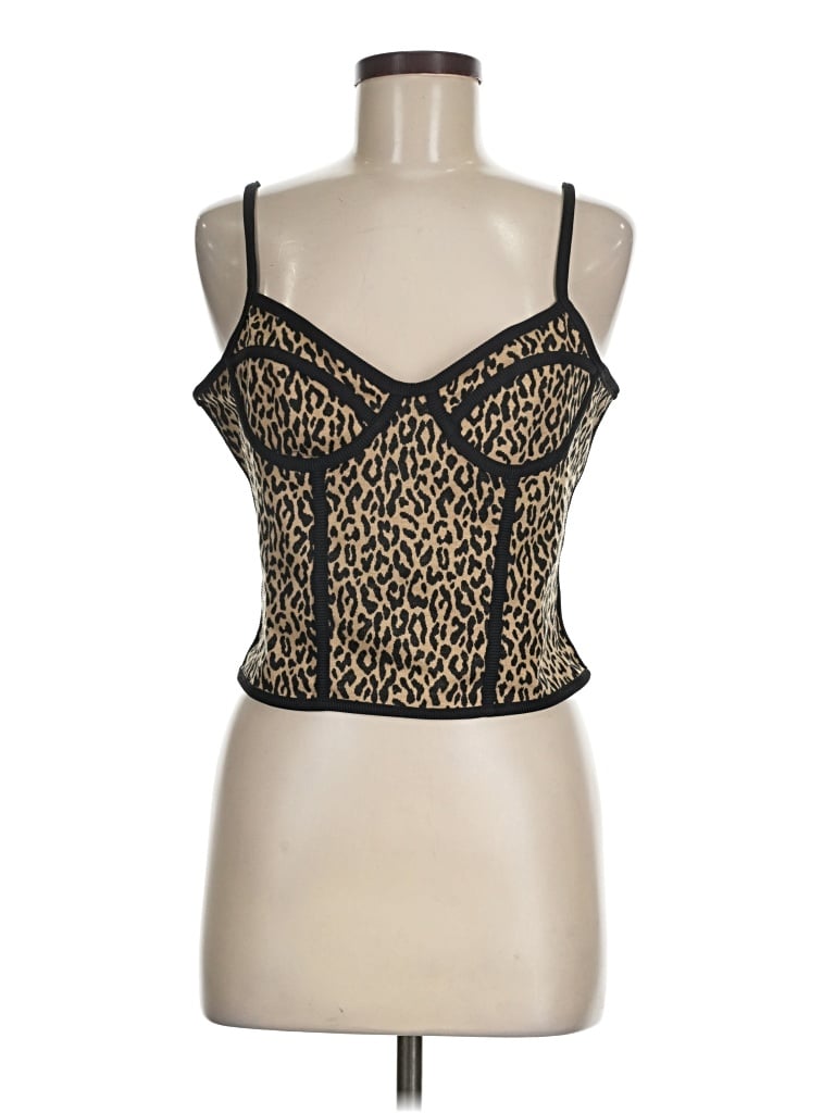 Pre-owned Blue Tassel Sleeveless Top Gold Sweetheart Neckline Tops