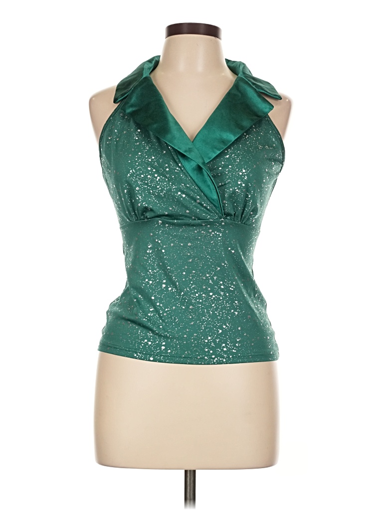 Pre-owned Shein Sleeveless Blouse In Green