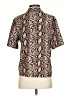 Shein 100% Polyester Animal Print Brown Short Sleeve Blouse Size S - photo 2