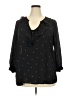 19 Cooper 100% Polyester Black 3/4 Sleeve Blouse Size 2X - photo 1