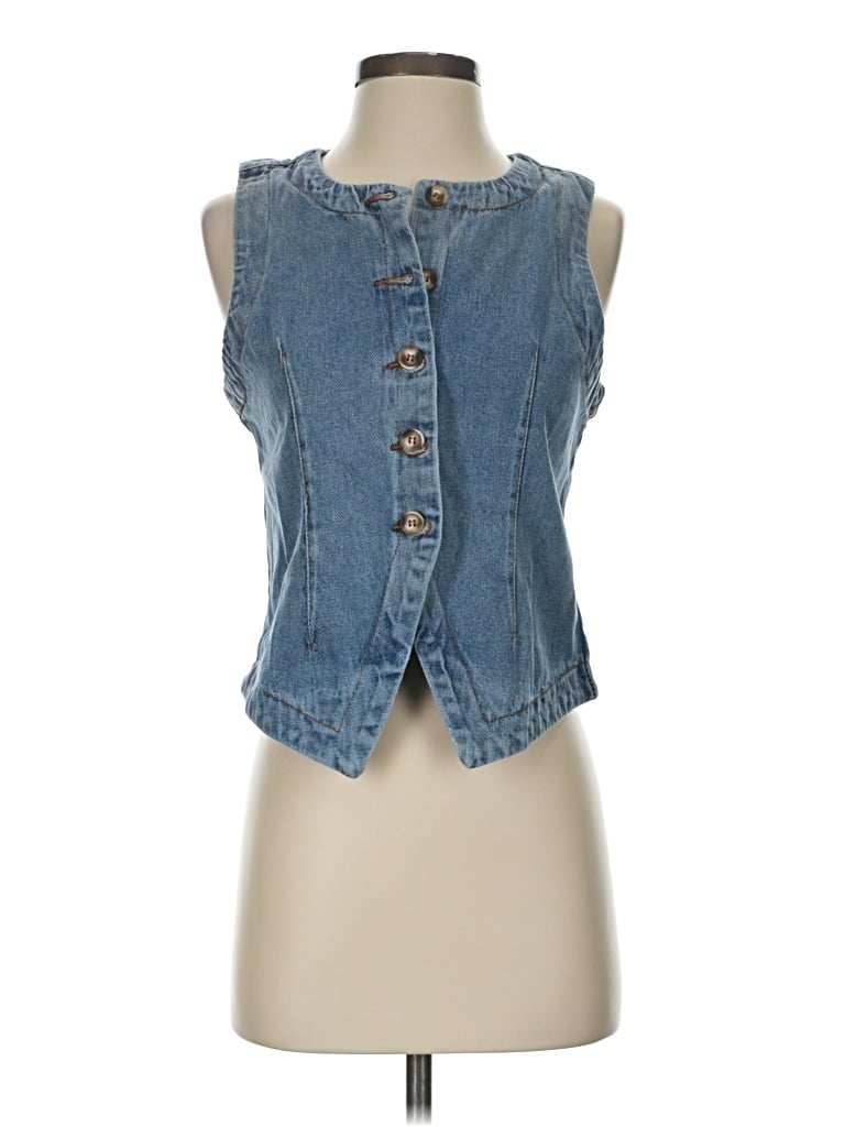 Pre-owned Unbranded Denim Vest In Blue