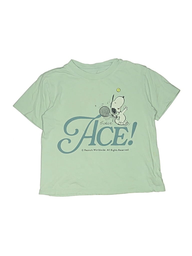 Pre-owned Peanuts X Crewcuts Kids' Short Sleeve T-shirt In Green