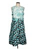 Assorted Brands Graphic Teal Blue Cocktail Dress Size EU 44 / US 14 - photo 1