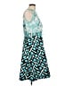 Assorted Brands Graphic Teal Blue Cocktail Dress Size EU 44 / US 14 - photo 4