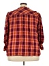 Cato Plaid Burgundy 3/4 Sleeve Button-Down Shirt Size 26 - 28 - photo 2