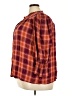 Cato Plaid Burgundy 3/4 Sleeve Button-Down Shirt Size 26 - 28 - photo 5