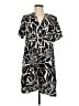 Fever Graphic Black Casual Dress Size L (petite) - photo 1