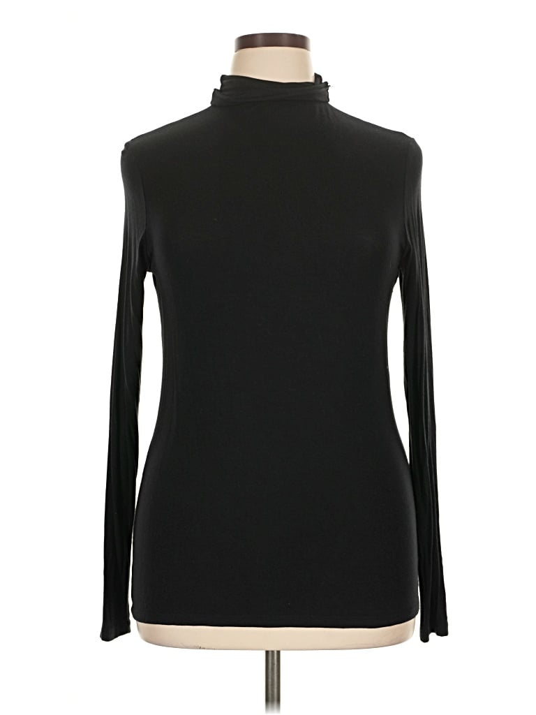 Pre-owned 14th & Union Long Sleeve Turtleneck In Black