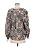 Elan 100% Rayon Paisley Gray 3/4 Sleeve Blouse Size M - photo 2