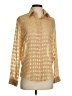 Notations 100% Polyester Metallic Gold Long Sleeve Blouse Size S - photo 1