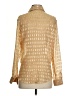 Notations 100% Polyester Metallic Gold Long Sleeve Blouse Size S - photo 2