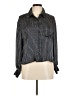 Pleione 100% Polyester Stripes Black Long Sleeve Blouse Size M - photo 1