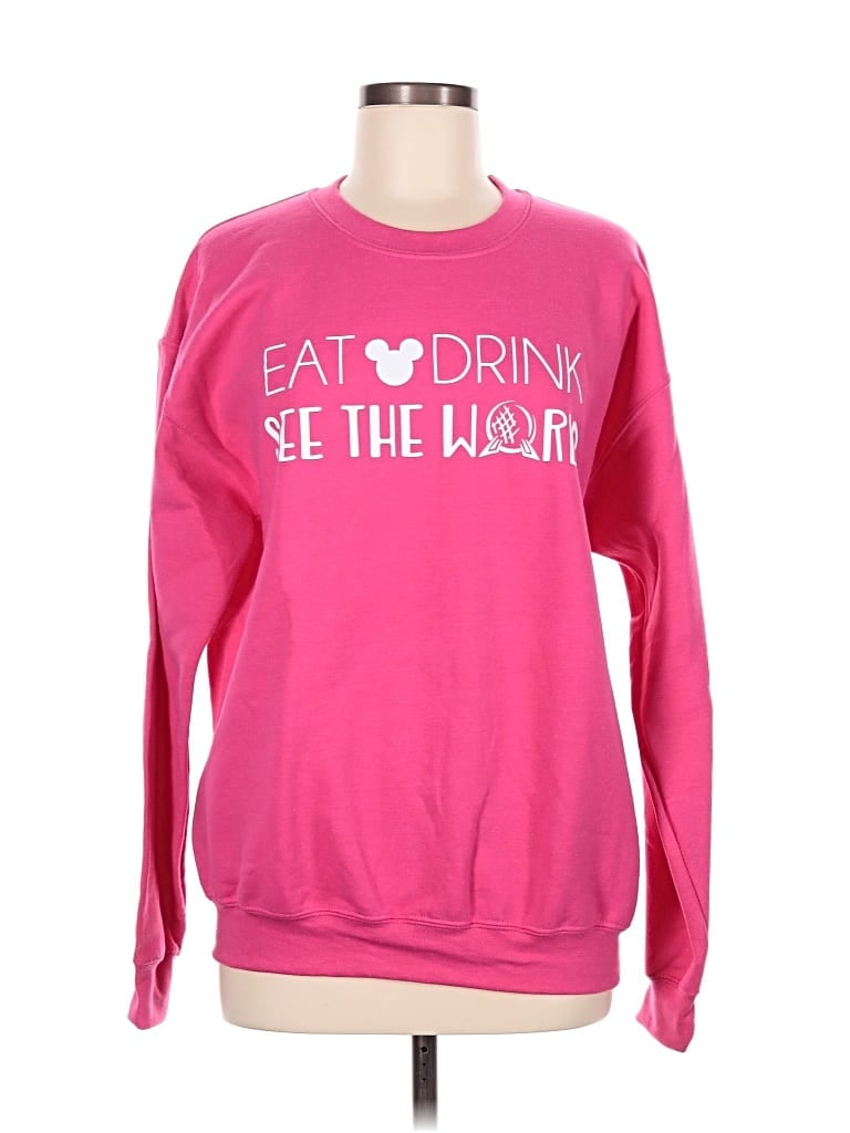 Pre-owned Gildan Sweatshirt In Pink