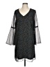 CAbi 100% Polyester Print Blue Casual Dress Size L - photo 1
