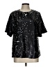 Buddy Love 100% Polyester Stars Black Short Sleeve Blouse Size L - photo 1
