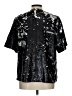 Buddy Love 100% Polyester Stars Black Short Sleeve Blouse Size L - photo 2