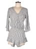 Elan 100% Rayon Stripes White Gray Romper Size XS - photo 1