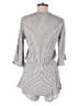 Elan 100% Rayon Stripes White Gray Romper Size XS - photo 2