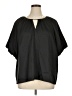 DKNY 100% Polyester Solid Black Short Sleeve Blouse Size 1X - photo 1