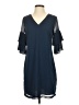 Sam Edelman 100% Polyester Solid Blue Casual Dress Size 0 - photo 1