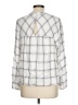 MELLODAY 100% Rayon Plaid Silver Long Sleeve Blouse Size L - photo 2
