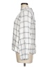 MELLODAY 100% Rayon Plaid Silver Long Sleeve Blouse Size L - photo 5
