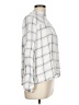 MELLODAY 100% Rayon Plaid Silver Long Sleeve Blouse Size L - photo 4