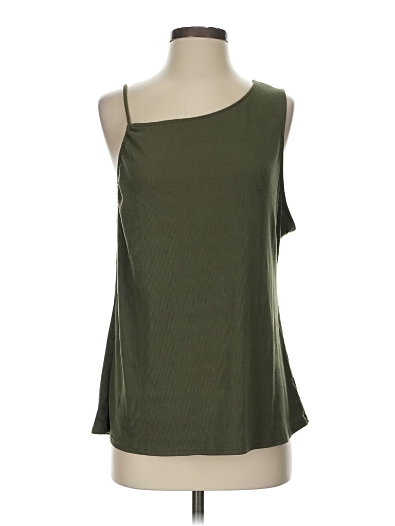 Pre-owned Gilli Tank Top Green One Shoulder Neckline Tops
