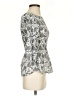 Ivanka Trump Silver Black 3/4 Sleeve Blouse Size XS - photo 4