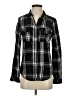 Maurices Plaid Black Long Sleeve Button-Down Shirt Size S - photo 1