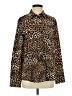 Shein 100% Polyester Animal Print Brown Long Sleeve Blouse Size S - photo 1