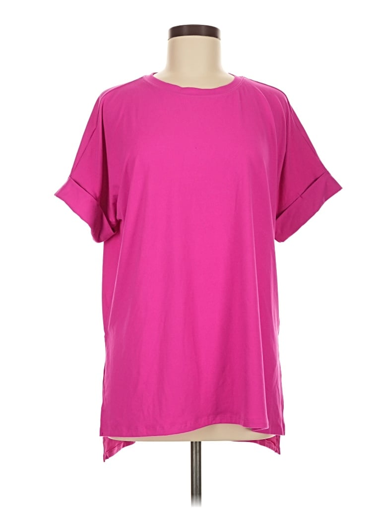 Pre-owned Zenana Short Sleeve T-shirt In Pink