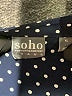 Soho 100% Polyester Polka Dots Blue 3/4 Sleeve Blouse Size XL - photo 7
