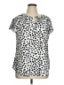SimpleFun 100% Polyester Polka Dots Silver Short Sleeve Blouse Size XL - photo 1