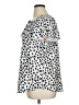 SimpleFun 100% Polyester Polka Dots Silver Short Sleeve Blouse Size XL - photo 5