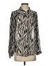 Free People 100% Polyester Animal Print Silver Long Sleeve Blouse Size S - photo 1