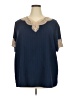 Shein Curve 100% Polyester Blue Short Sleeve Blouse Size 4L - photo 1