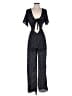 Fashion Union 100% Polyester Polka Dots Black Jumpsuit Size 4 - photo 1
