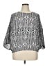 Unbranded 100% Polyester Silver 3/4 Sleeve Blouse Size XL - photo 1