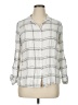 Thread & Supply 100% Rayon Plaid Ivory 3/4 Sleeve Button-Down Shirt Size XL - photo 1