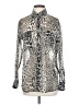 Lovers + Friends 100% Polyester Animal Print Silver Long Sleeve Blouse Size XS - photo 1