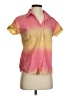 Lemon Grass Color Block Pink Short Sleeve Blouse Size S - photo 1